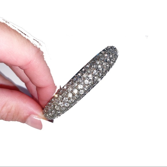 EXPRESS Silver Crystal Pave Bracelet with Magnetic Clasp - Picture 3 of 10